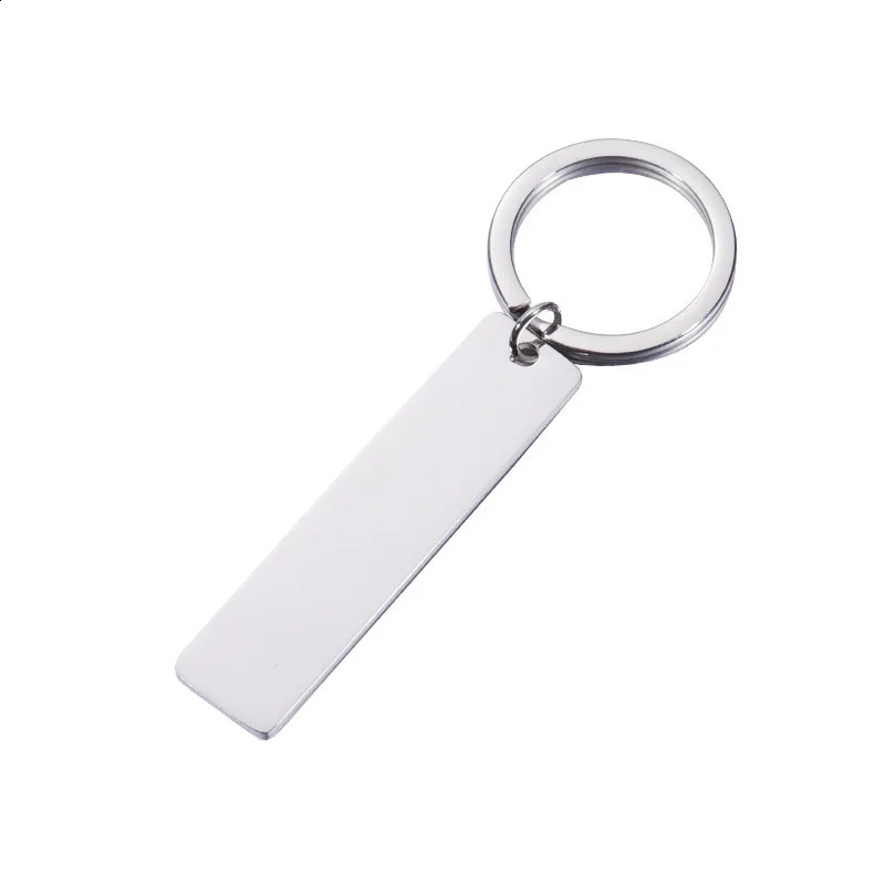 10pcs High Quality Mirror Polish 304 Stainless Steel 12x50mm Keychain 250221