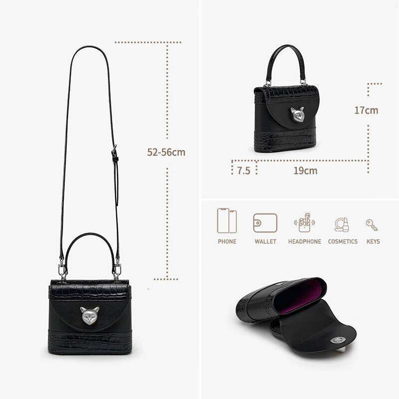 BAFELLI HANDBAG WOMEN S NEW CROSSBODY LEATHER PURSE EVENING BAG CROCODILE GRAIN DESIGNER BUCKET CAT BRAND FASHION bag