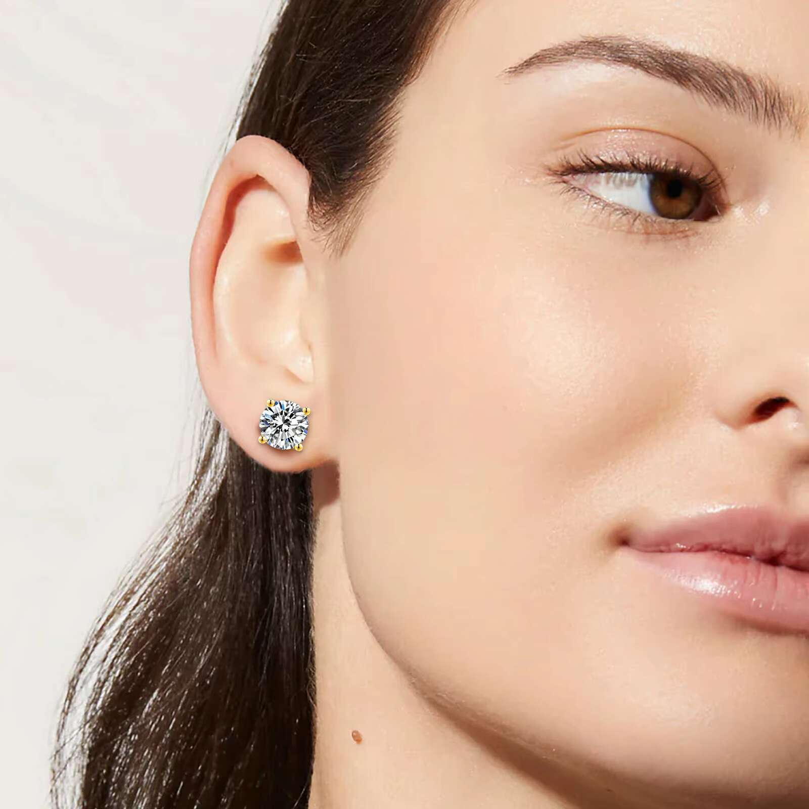 GRA Certification 1ct 2ct 3ct 925 Sterling Silver 4 Claw 14K Gold S925 Sterling Silver VVS1 Moissanite Men Hip Hop Stud Earrings