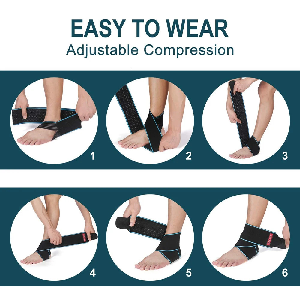 1 PCS Elastic Silicone Ankle Support Brace Strap Basketball Football Professional Wraps Adjustable Stabilizer 250530