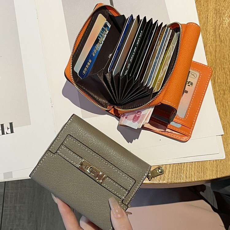 Cowhide Free Delivery Designer Simple Multifunctional Coin Purse 2025 Bag New High-end Niche Card Holder Two-in-one Short Wallet