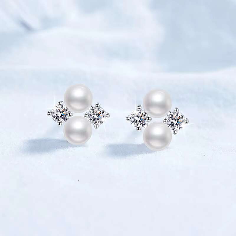 Fashion Luxury Diamond Classic Moissanite Clover Flower Earrings Women S925 Sterling Silver Party Jewelry