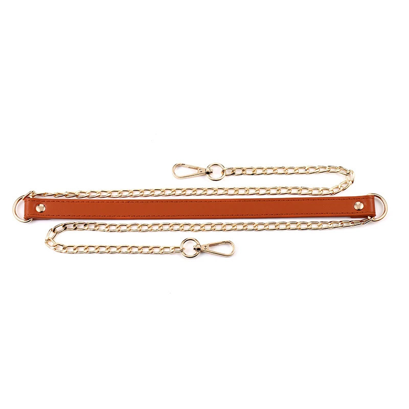 Women Bag Straps Bag Accessories Metal Bag Chain Shoulder Strap Handbag Metal Chain Durable Multi-colored With Leather Strap 250530