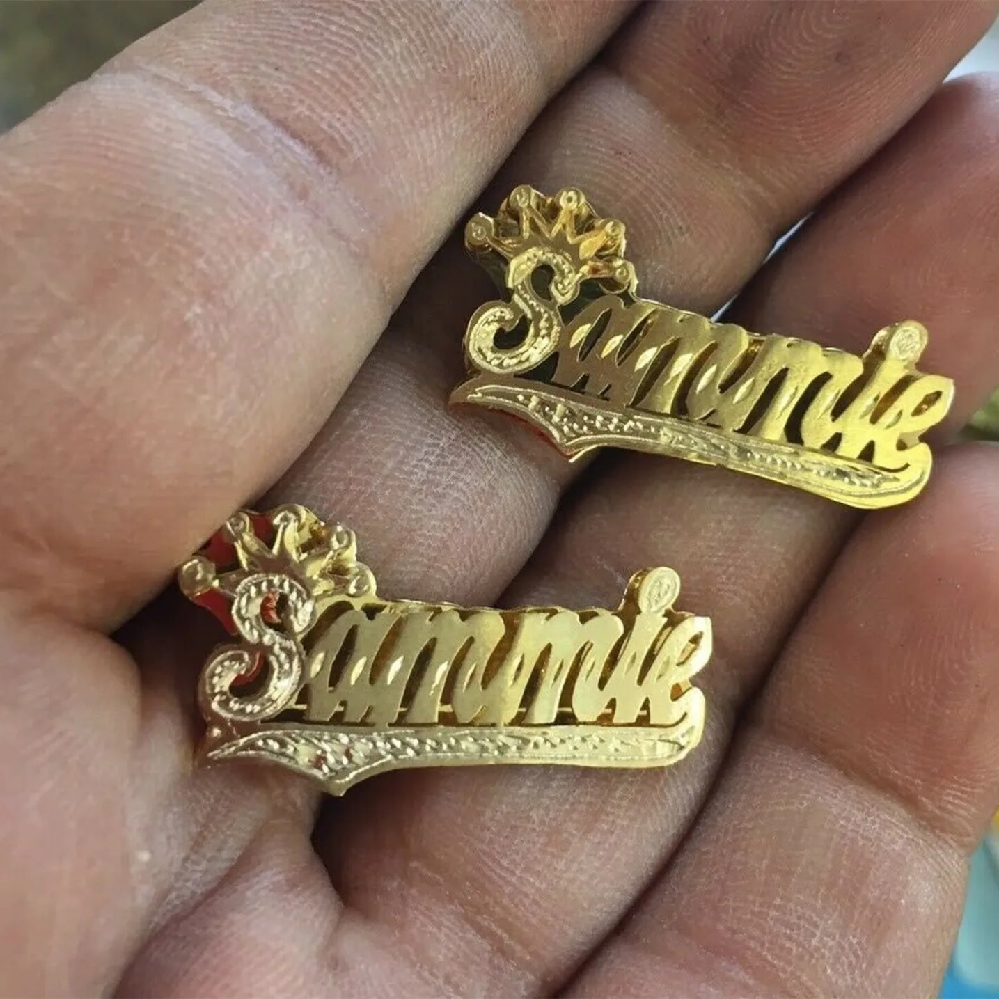 Customized Name Earrings Double Color Stainless Steel Stud Earrings Personalized 3D Nameplate Ear Studs For Women Jewelry Gift 250529
