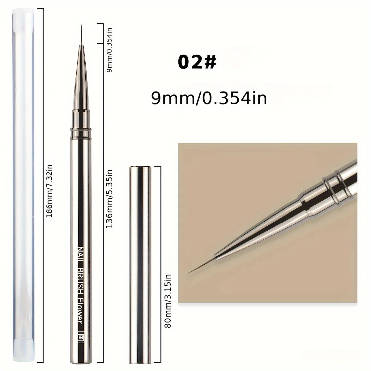 Metal Bar Nail Art Brush 12 PackLiner Brush for Long Lines Thin Details Fine Drawing Delicate ColoringSize as shown in the 250528