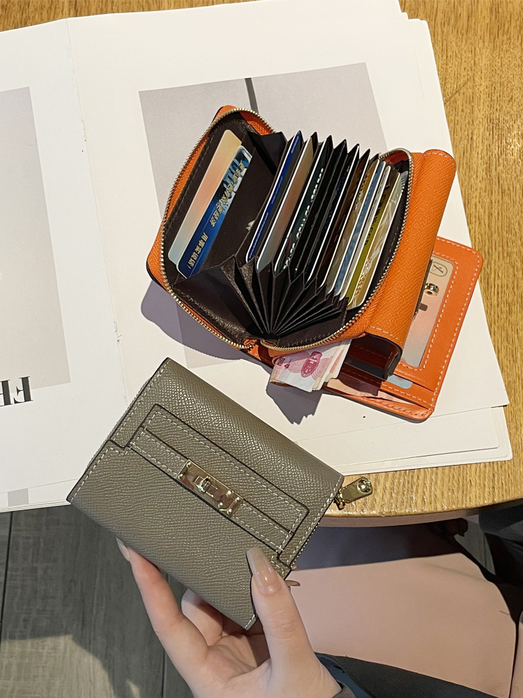 Multifunctional Genuine Leather Wallet For Women Short Style 2025 Luxury Bag New Model High End Niche Design Large Capacity New Free Delivery Designer