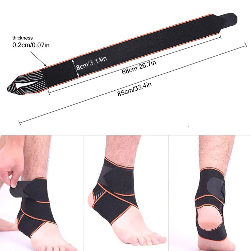 1 PCS Elastic Silicone Ankle Support Brace Strap Basketball Football Professional Wraps Adjustable Stabilizer 250530