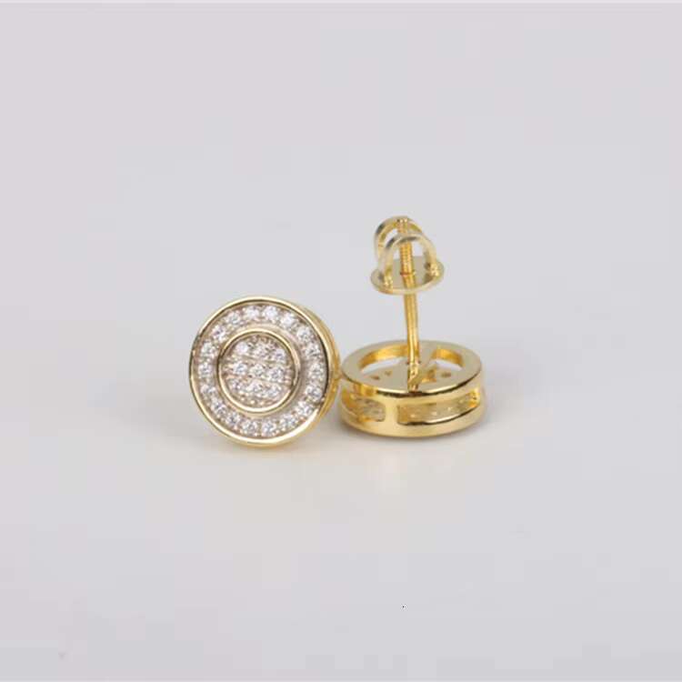 Full Iced Out VVS Moissanite Earrings 18k Gold Plated Fine Jewelry S925 Silver Men Women Hip Hop Moissanite Stud Earrings