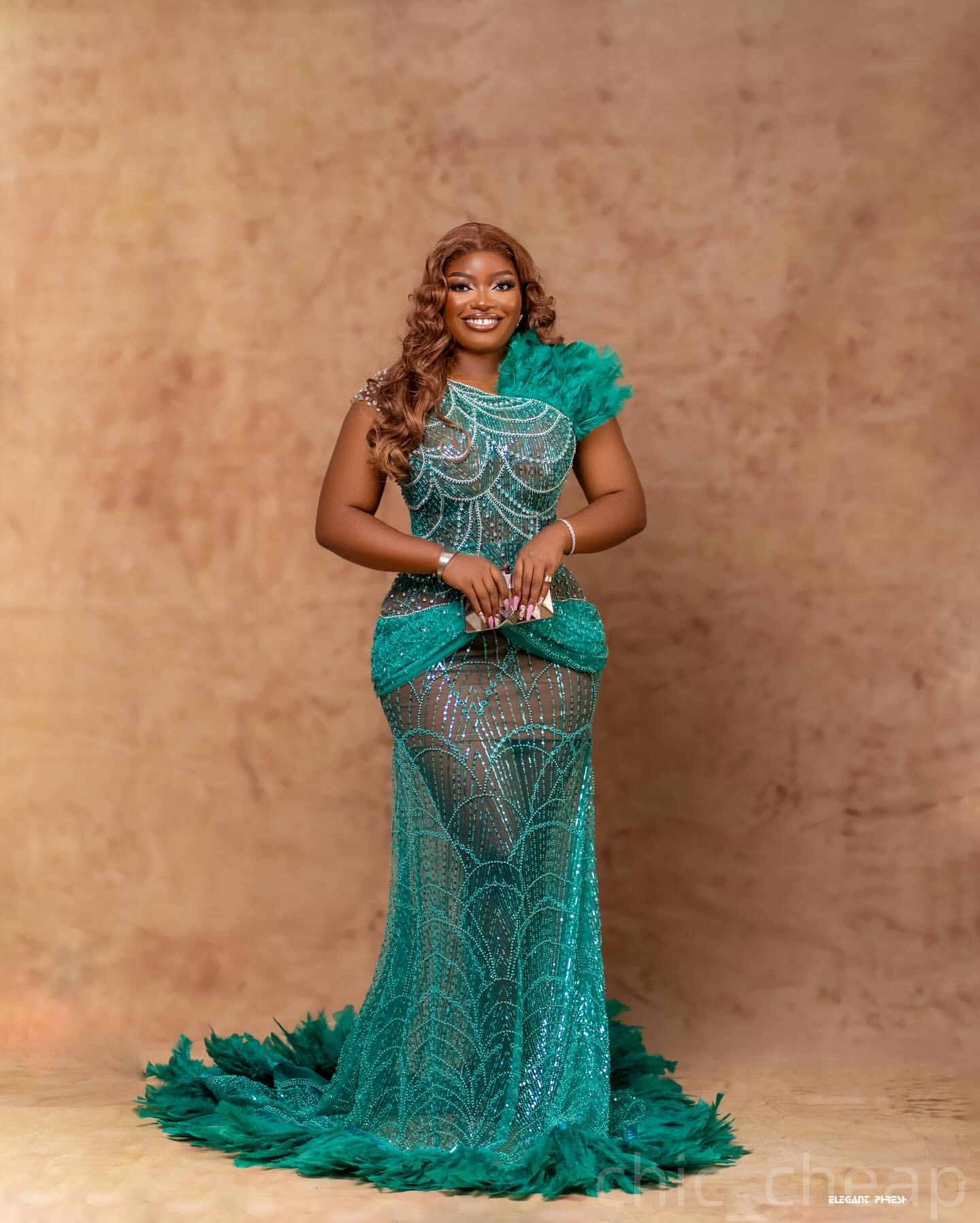 Hunter Green Mermaid Prom Dresses 2025 Feather Crystals Sequined Evening Formal Party Second Birthday Engagement Gowns Plus Size Dress For Special Occ