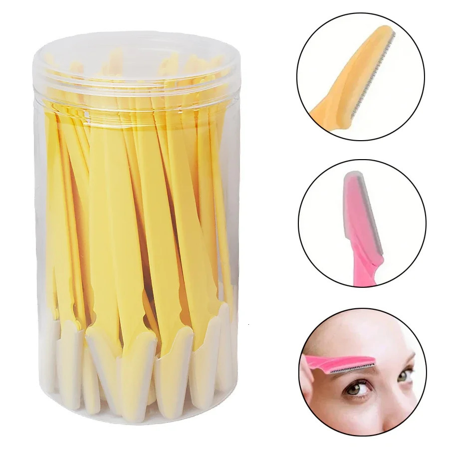 Wholesale 30 PcsBottle Safe Bladed Eyebrow Trimming Tools for Hair Removal Razors in Container Ideal and Eye Brow 250516