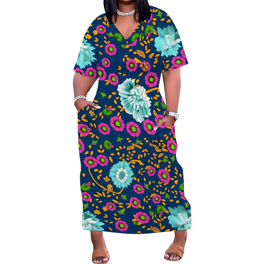 Plus Size Dresses for Curvy Women 2025 Summer Casual Short Sleeve Tshirt Long Maxi Dress with Pockets Beach Vacation Outfits High quality, fashionable