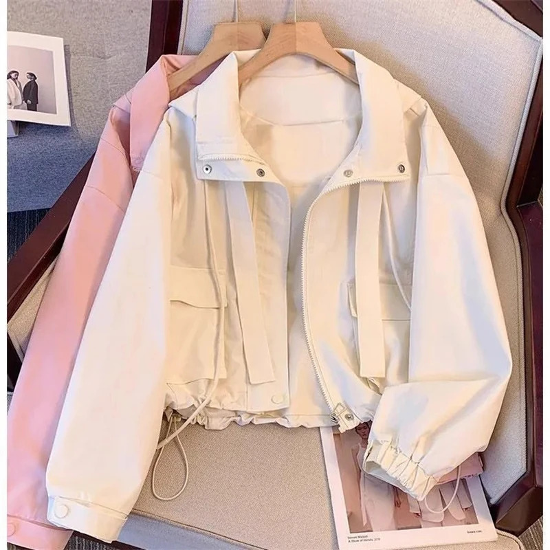 Womens Short Coat Spring Autumn Temperament Long Sleeve Fady Outerwear Comfortable Versatile Casual Ladies Loose Jackets 250527