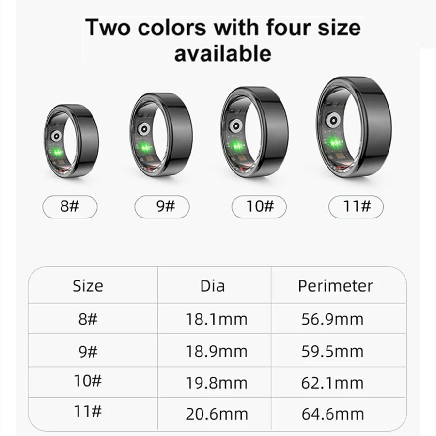 Smart Ring 2025 Smartring R02 Health Monitoring IP68 Waterproof Multi-sport Modes Bluetooth Sleep Tracker Finger Ring Man 250526