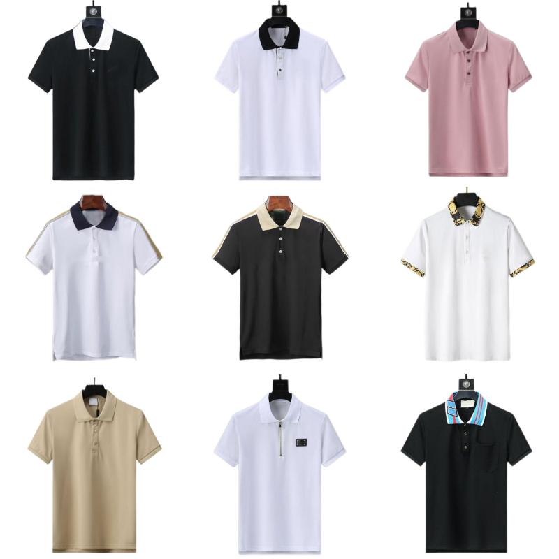 Designer t shirt mens polo shirt designer polos shirts for man fashion printing pattern clothes clothing tee black and white mens tshirt asian size