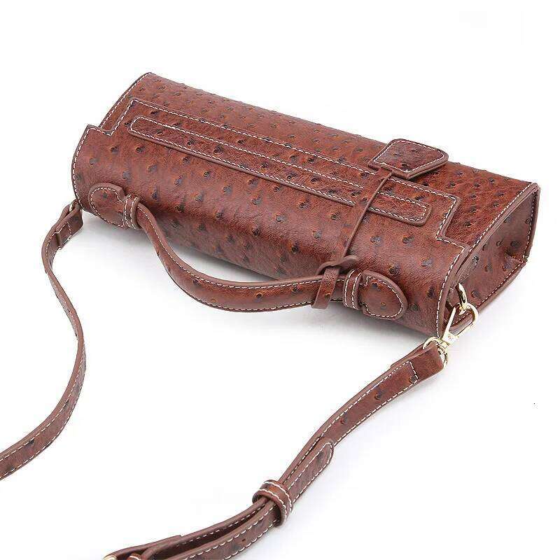 Custom Letters Women's New Diagonal Cross Bag Trend Rectangular Ostrich Snake Pattern Handbag Popular Hot