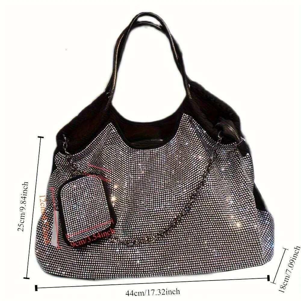 Women's Fashion Tote Soft Leather Lightweight Travel Large Capacity Elegant Full Dia Shoulder Crossbody Bag