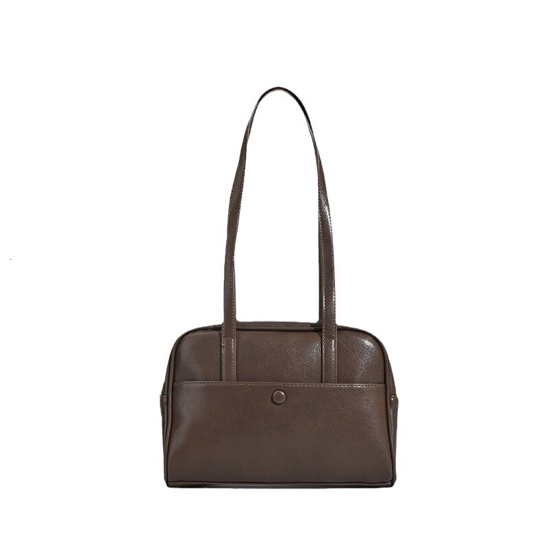 designer Commuting Retro Large Capacity Women's 2025 New Autumn Winter Versatile Shoulder Bag Handheld Boston Bag Bowling Bag