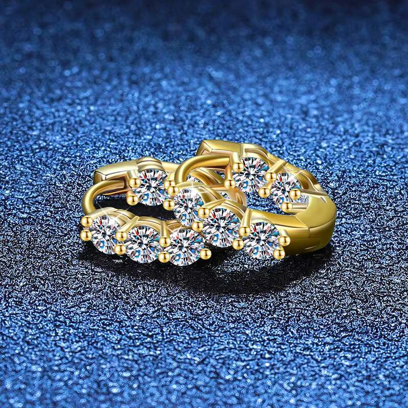 925 Pure Silver Earrings for Women Moissanite Earrings 1.2 Carat D Color Moissanite Earrings