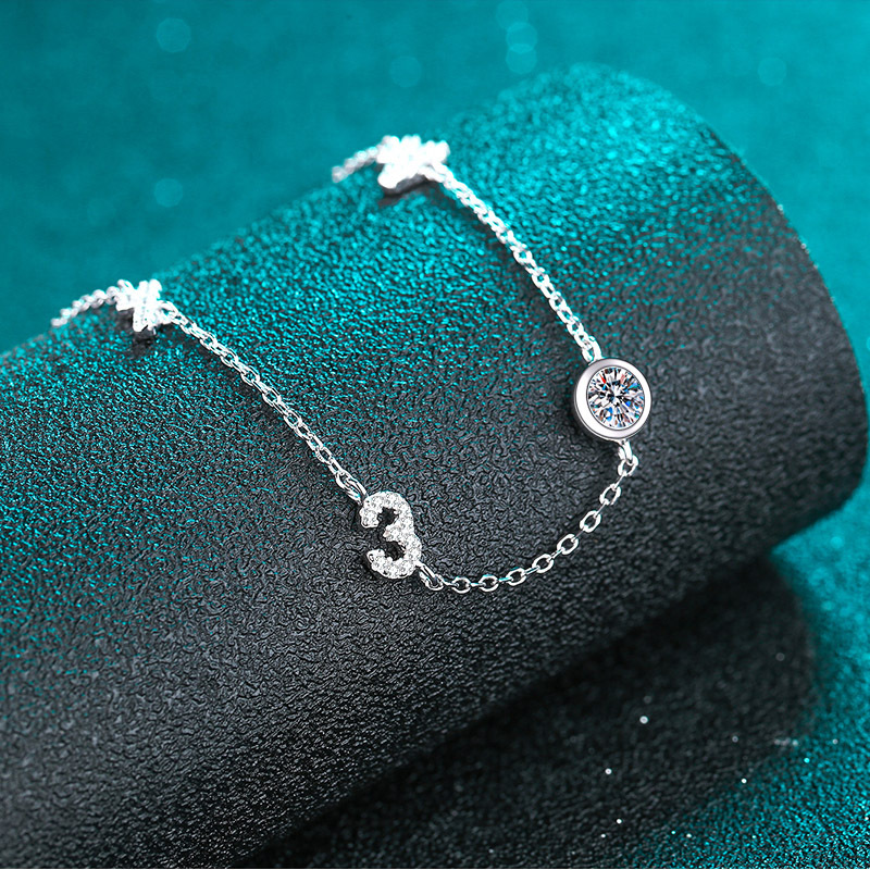 925 Sterling Silver Moissanite Bracelet for Women, Platinum Plated, Elegant & Delicate, Perfect Gift for Special Occasions, Wholesale Available