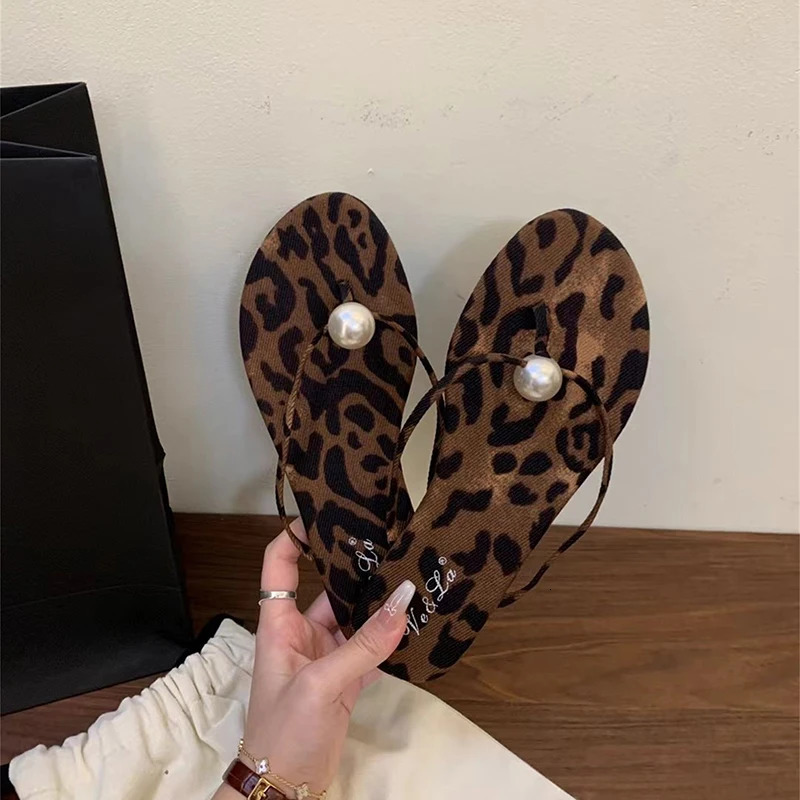 Summer Outdoor Flip Flop Fashion Womens Pearl Clip Toe Flats Slippers Comfort Slides Casual Street Style Shoes 250528