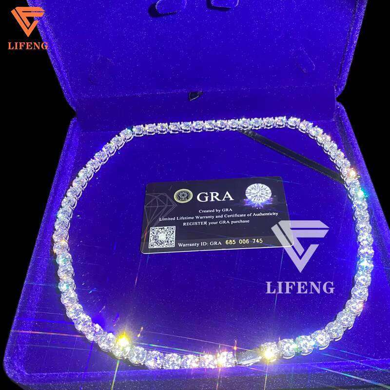 New Arrival Deluxe Fine Jewelry Sier Necklace 8MM Iced Out VVS Moissanite Dias High Quality Tennis Chain for Men Women