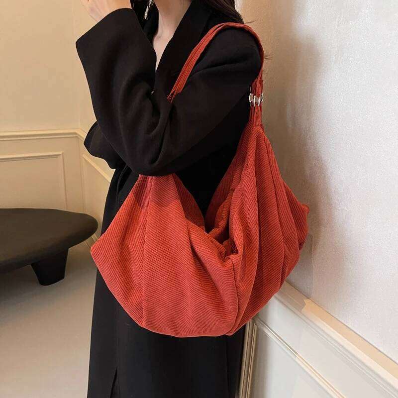 Multifunctional Shoulder Bags For Women Oversized Corduroy Fashion Backpacks Large Capacity Shopper Totes Hobo Bag 2024 Latest