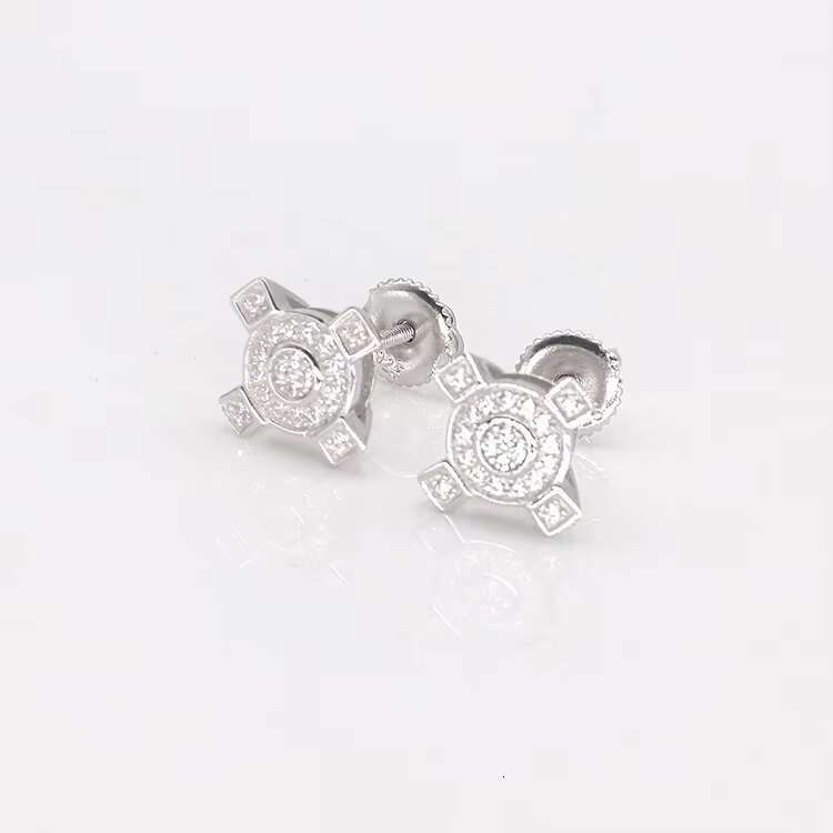Custom Design 925 Silver 14K 18K Gold Plated GRA Certificated VVS Moissanite Stud Earrings Hip Hop Diamond Earrings Men