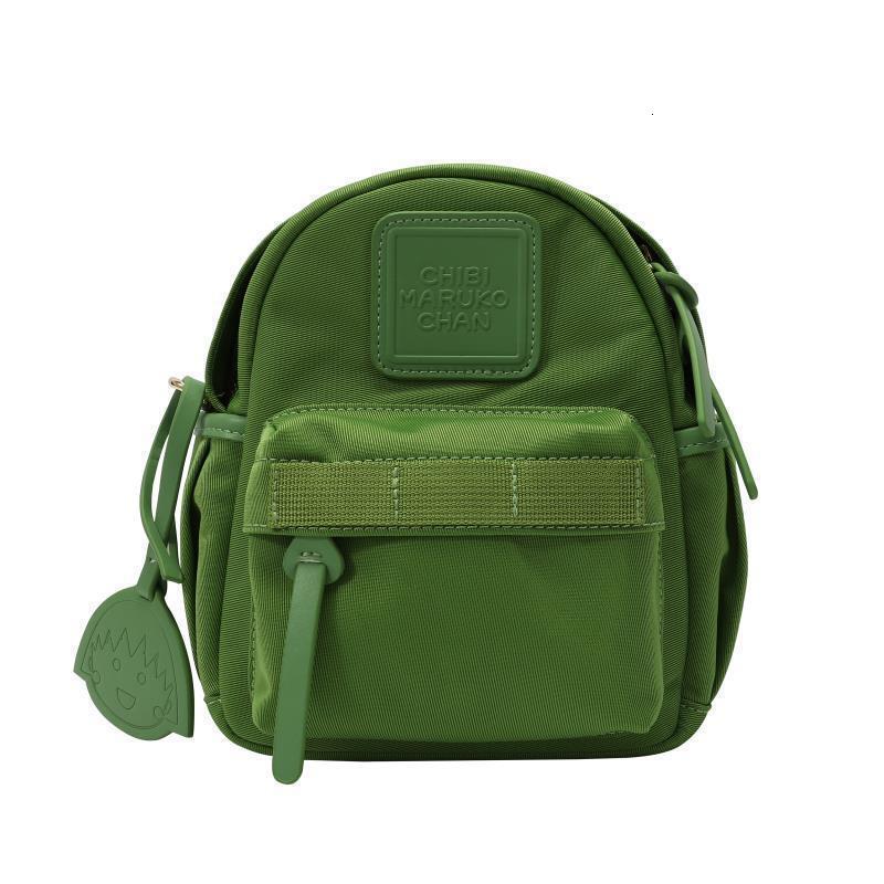 designer Japanese Style Niche Mini Compact Backpack Solid Color Bright Color Macaron Color Green Small Backpack for Travel and Shopping New Model