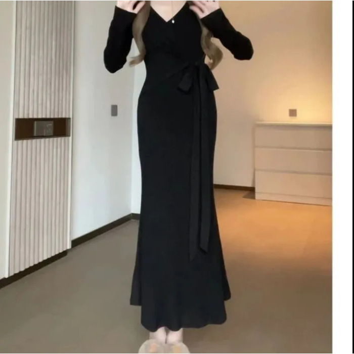 GC255 High-end sweater dress for autumn and winter