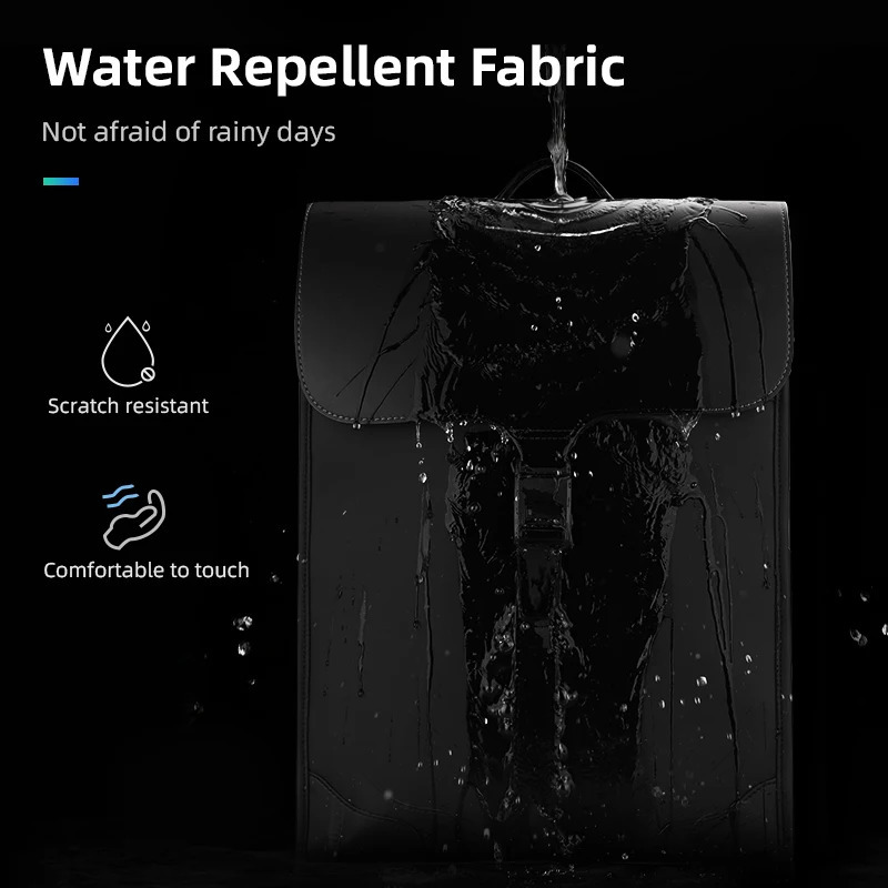 Mark Ryden Business Black Leather Backpack student book bag 15.6 Inch Fashion Backpack to men 250530