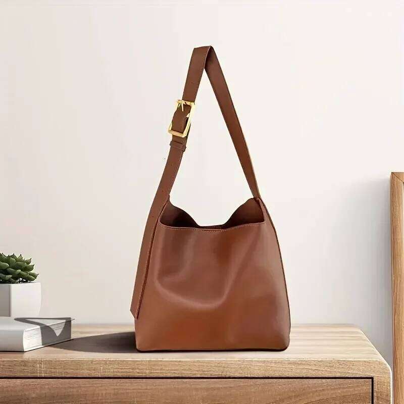 New All-Match Women Shoulder ,Solid Fashion Handbag Crossbody Women's Minimalist PU Leather Bag For Work