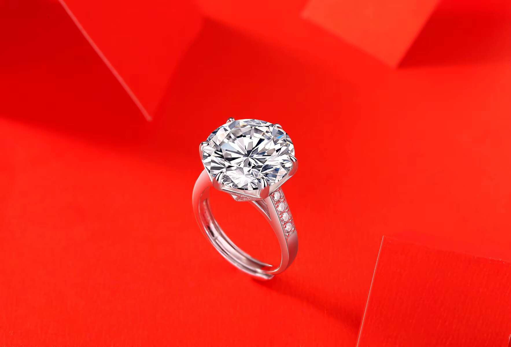 10ct Women Moissanite Rings 925 Sterling Silver Trendy Wedding Moissanite Jewelry With GRA Certificate