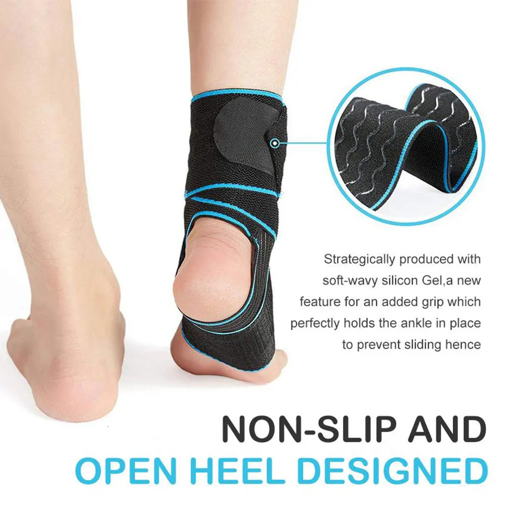 1 PCS Elastic Silicone Ankle Support Brace Strap Basketball Football Professional Wraps Adjustable Stabilizer 250530