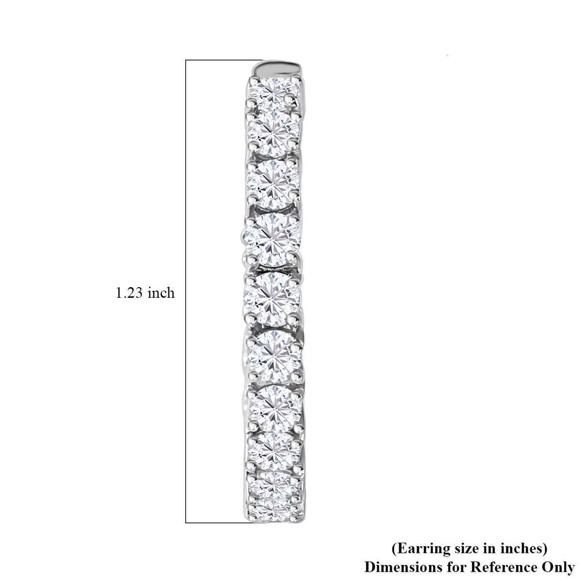 Moissanite Inside Out Hoop Earrings in Platinum Over Sterling Silver High Quality Wholesale Earrings Jewelry