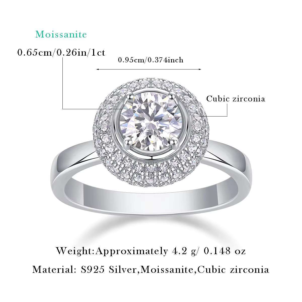 Jiuzhuan Jewelry 925 Sterling Silver Ring Eggs Moissanite Engagement Wedding Ring for Women R21121230402