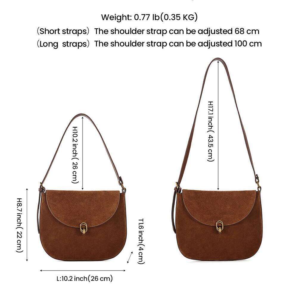Brand Rodeo Designer luxury bag Brown Suede Totes Gold Buckle Shoulder Bags Fashion Women Handbags