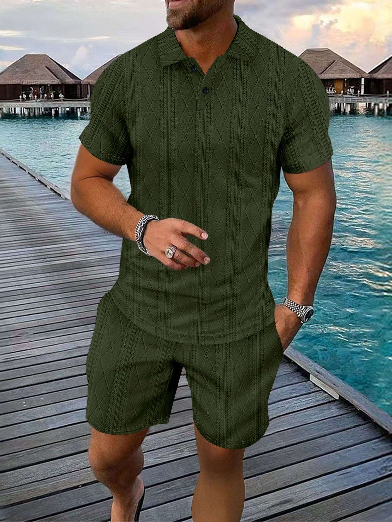tracksuit 2 Piece Sets mens Outfits Spring Fashion Short Pullover and Shorts Knitted Designer men Clothing sportswear tracksuits two pieces set