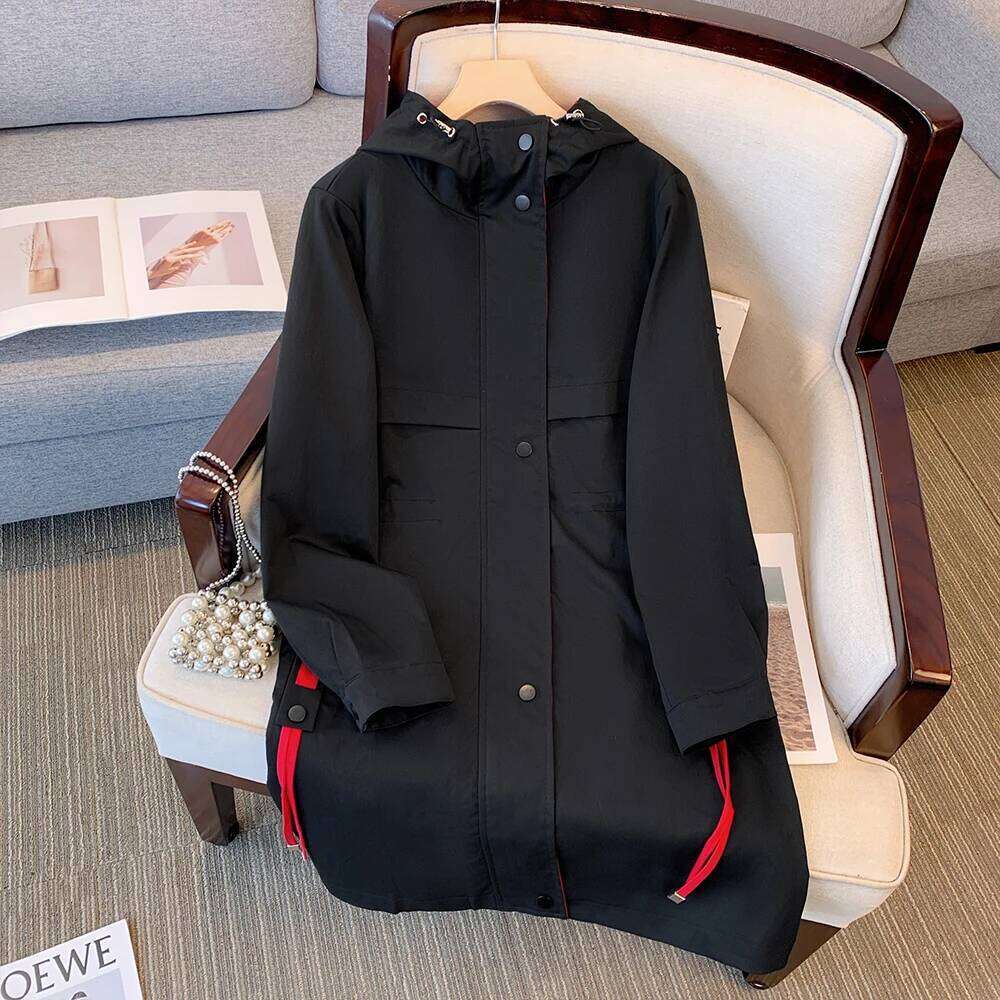 Plus Size Autumn Winter Casual Long Coat Loose and Comfortable Solid Color Storm Jacket 2024 New Women's Clothing High quality, fashionable, luxu