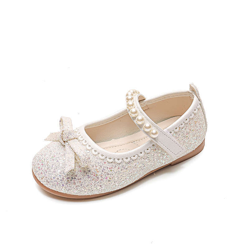 Girls' Princess 2025 Spring and Autumn New Little Girl Elsa Crystal Children's Soft Sole Leather Baby Single Shoes