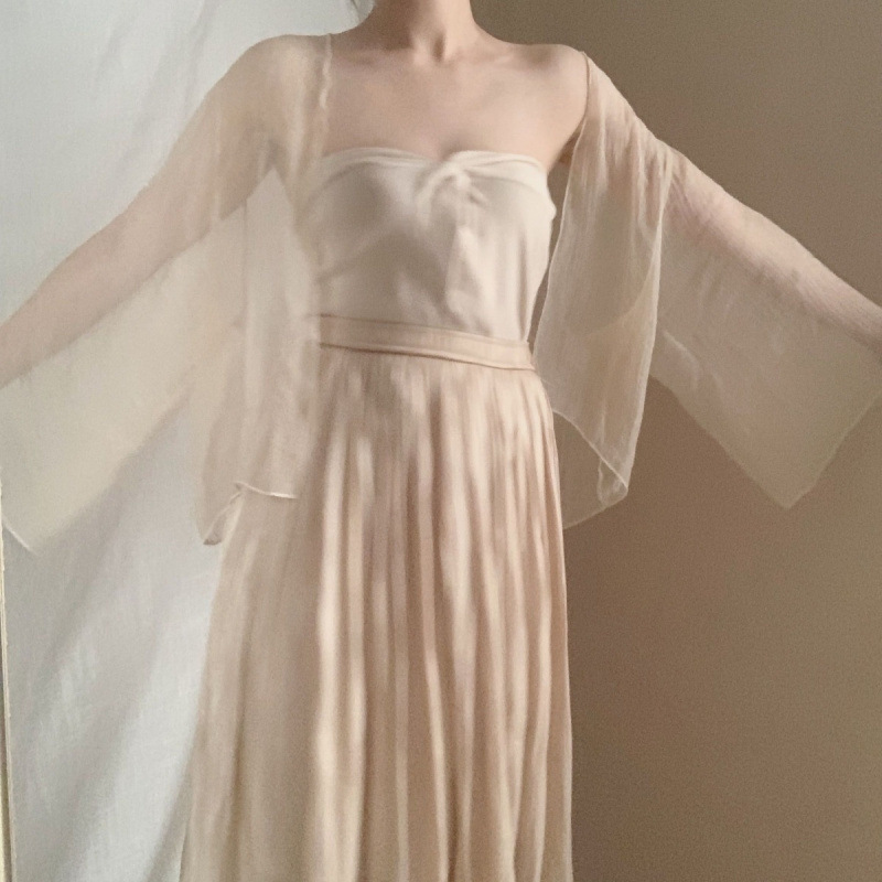 K896 Shawl cape is very fairy sun protection clothing for women, gentle fairy thin outer wear cardigan loose short chiffon small shawl