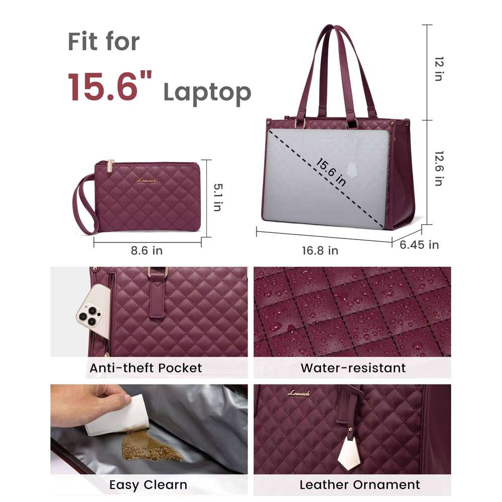 LOVEVOOK 2024 Custom Casual Ladies Shoulder Insulated Cooler Bags School Travel 15.6in Laptop Handbags Bag for Women 8b