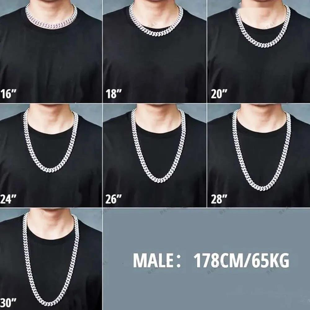 Wholesale 10K 14K Solid Real Gold 8MM Cuban k Chain Bracelet Iced Out Hip Hop Moissanite Necklace Fine Jewelry Men Women