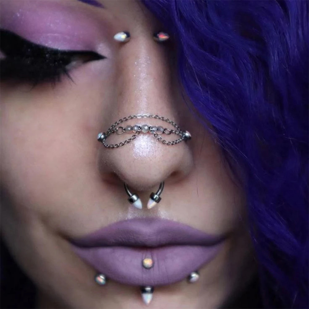 1-2-8PCS Cone Opal Spike Implant Alloy Nipple Barbell Ring Internal Thread 18K Gold Plated 14G nipple Piercing Jewelry 250526