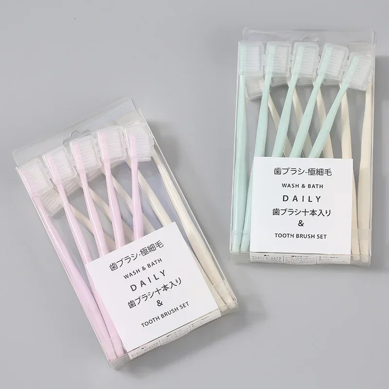 10PC/set Adult Soft Bristle Toothbrush Adult Home Soft Bristle Toothbrush Adult Small Head Toothbrush with Sheath Wholesale 250528