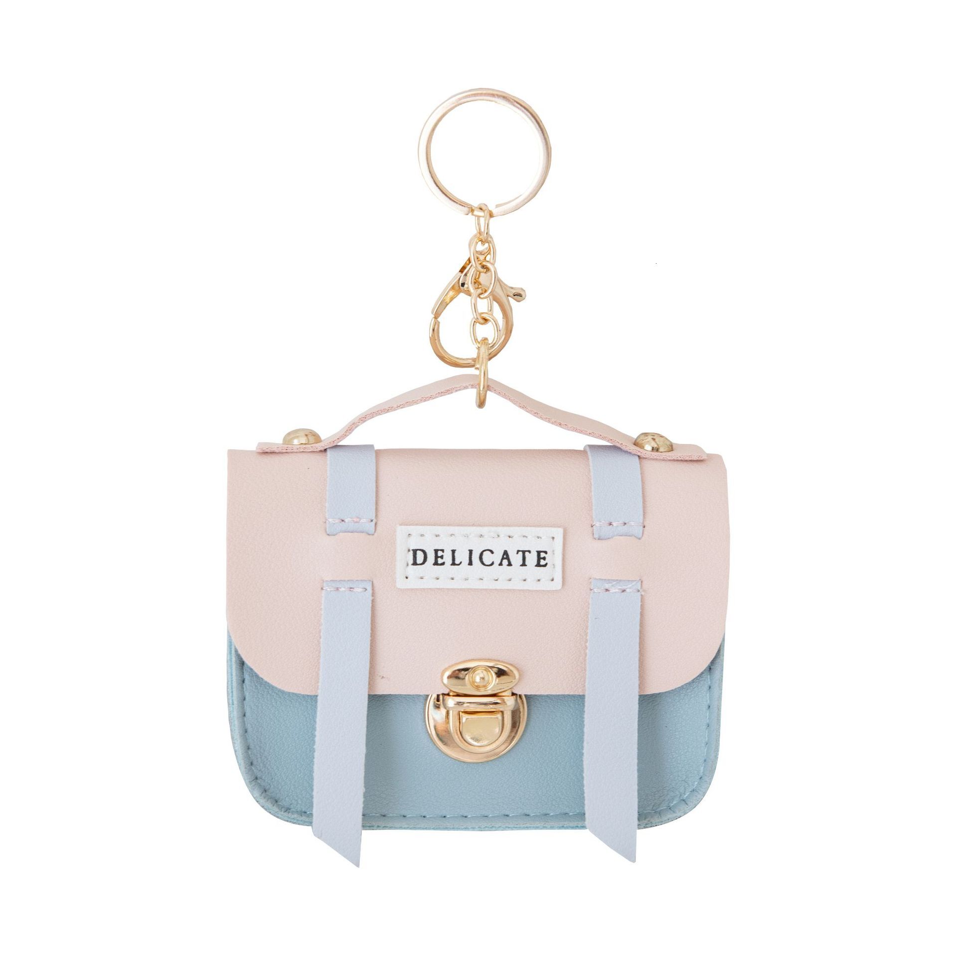 Cute ladies creative mini coin wallet fashion with lock keychain pendant fashion small wallet designer fashionable ladies handbag