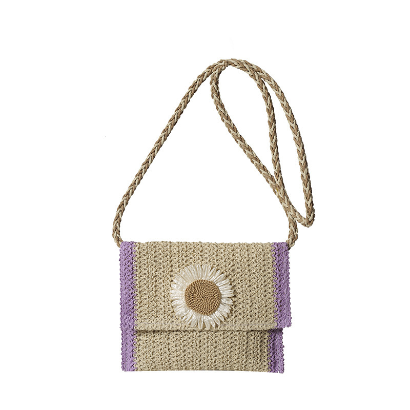Free Shipping Designer Grass Woven Bag Woven Bag Women's Bag Internet Famous New Sunflower Ethnic Style Fairy Simple Casual Crossbody Bag Handbag