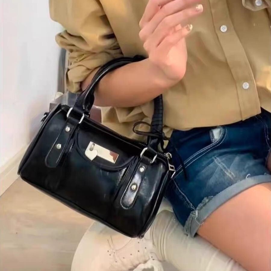 designer New Niche Textured Bowling Bag Sweet Cool Bowknot Handheld Crossbody Bag