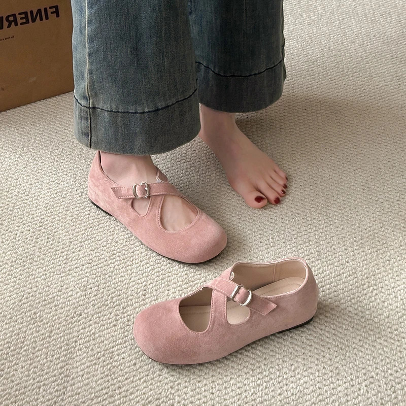 Spring Autumn Internal Increase Women Mary Jane Shoes Comfort Ladies Soft Sole Shallow Single Shoes 250528