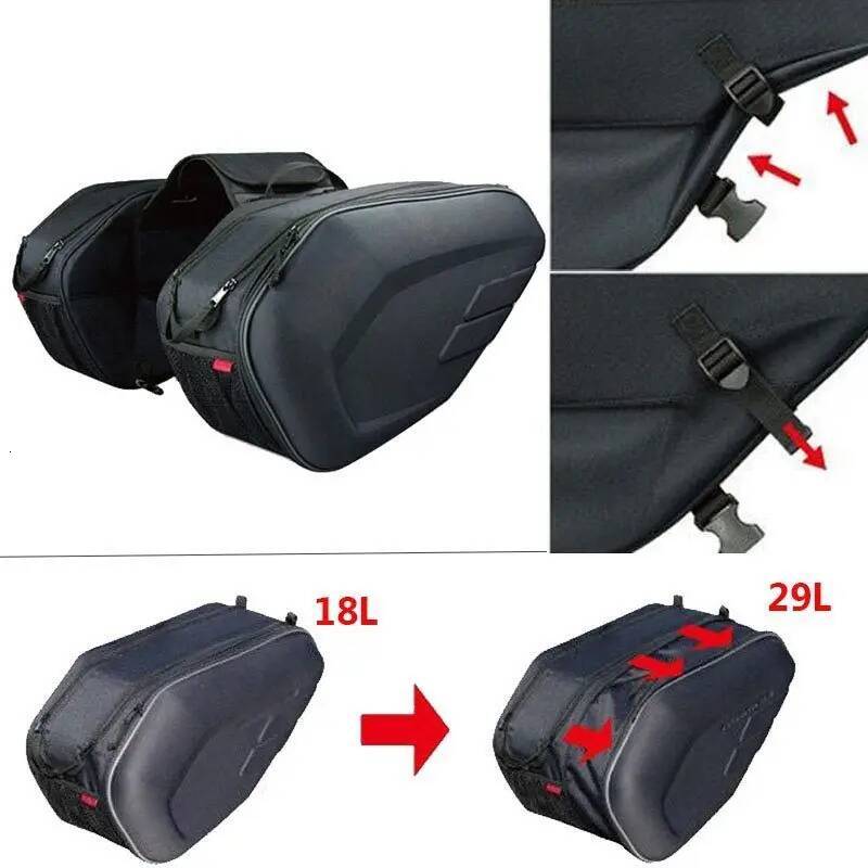 Waterproof Saddle Bag / Motorcycle Side Helmet Riding Travel Bags + Rain Cover One Pair