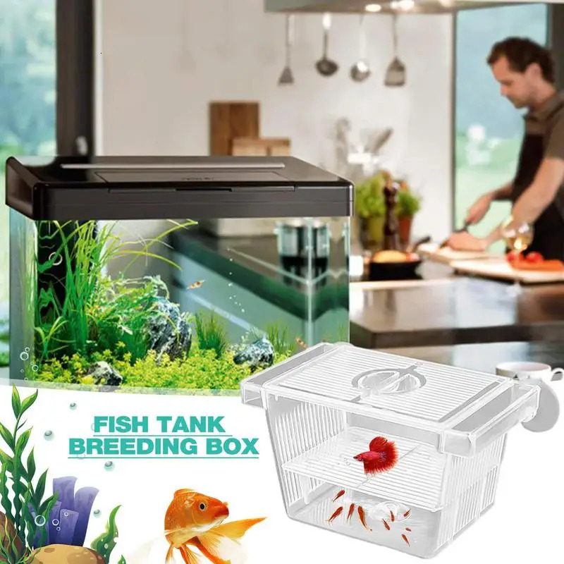 Aquarium Fish Incubator Breeding Box Fish Breeding Box Acrylic Hatchery Incubator Tank Seedling Reproduction Holder 250530